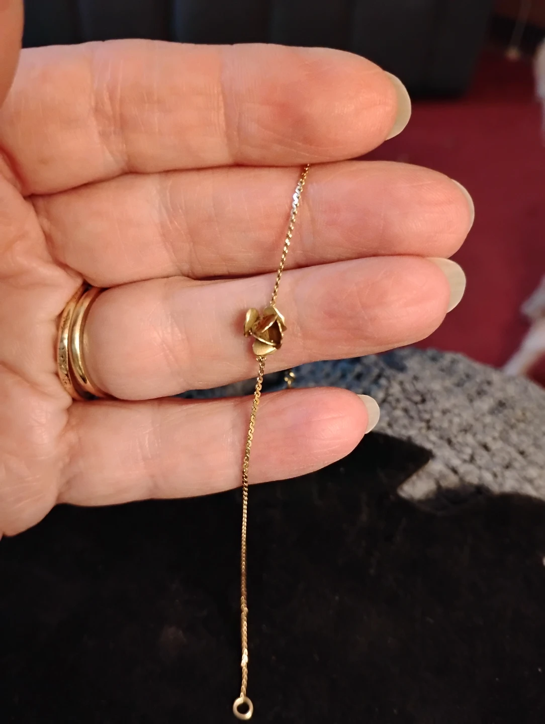 Delicate 14 Karat Rose Charm Bracelet