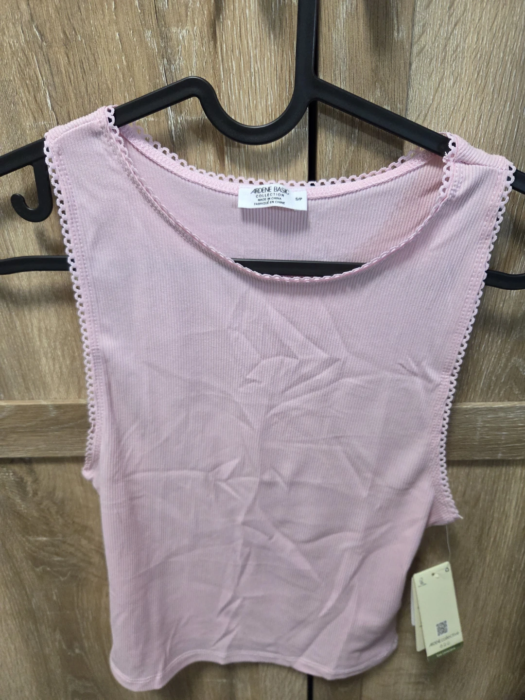 Ardene Basic Pink Ribbed Tank Top S/P