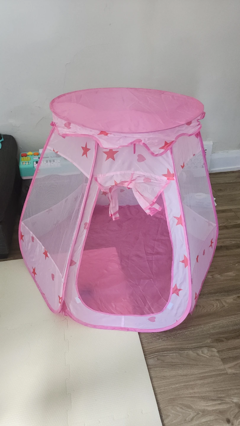 Pink Play Tent with Stars and Hearts