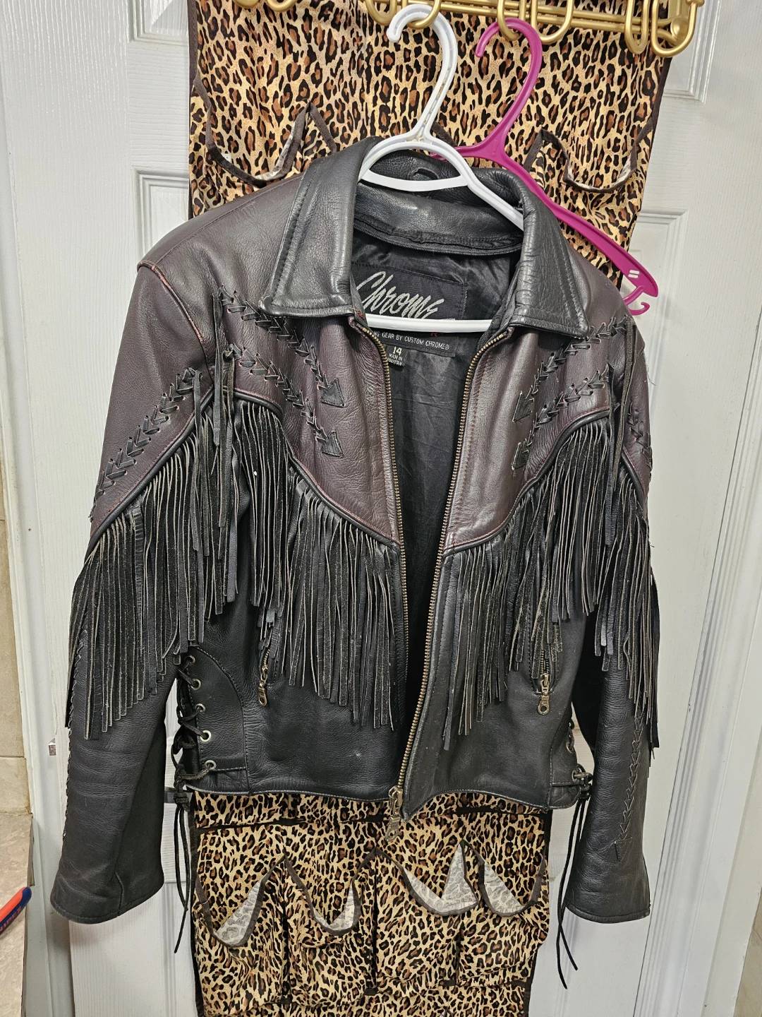Leather Jacket with Tassles