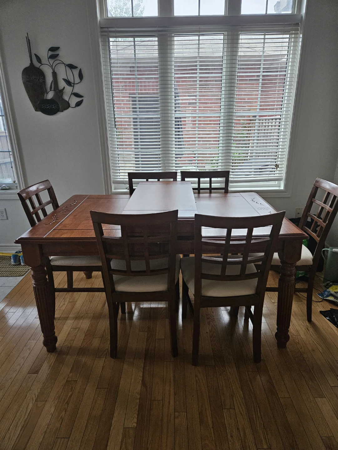 Wooden Dining Table with 6 Chairs
