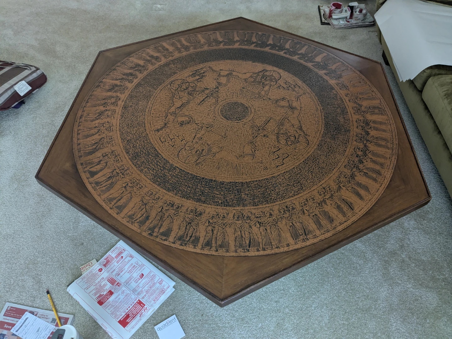 Copper top coffee table