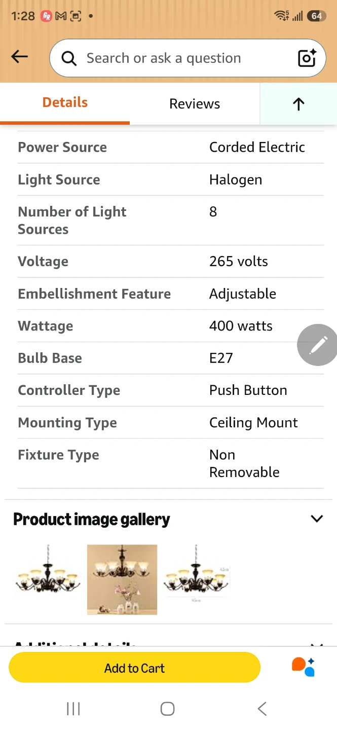 Antique European style 6-lights chandelier (Ceiling light) - photo 4