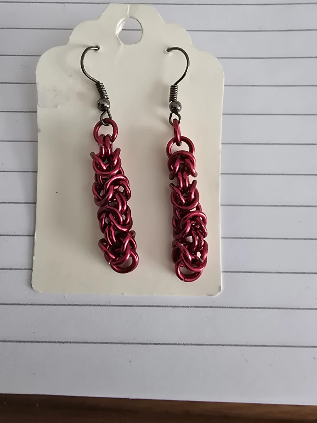 Handmade Chainmail Earrings - Pink