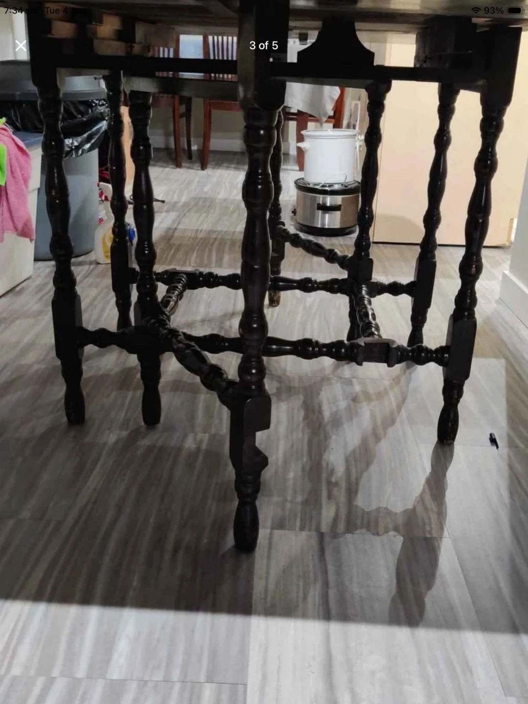 Antique Wooden Drop Leaf Table (aka gateleg table) - photo 4