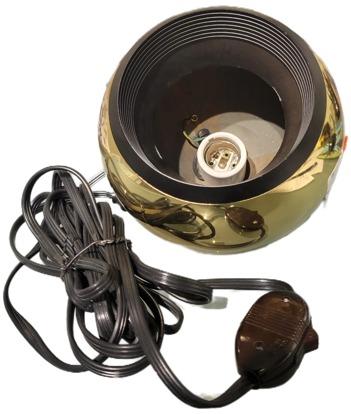 Just plug in! Mid Century Atomic Eyeball Brass Pendant Lamp - photo 3