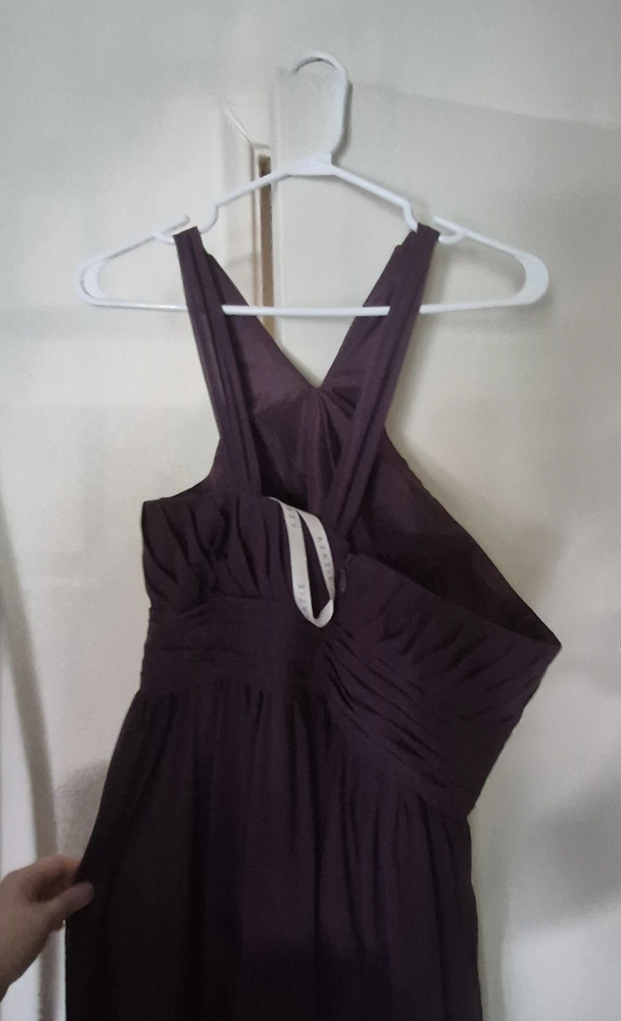 Azazie Charlize Grape A-Line Chiffon Dress - photo 4