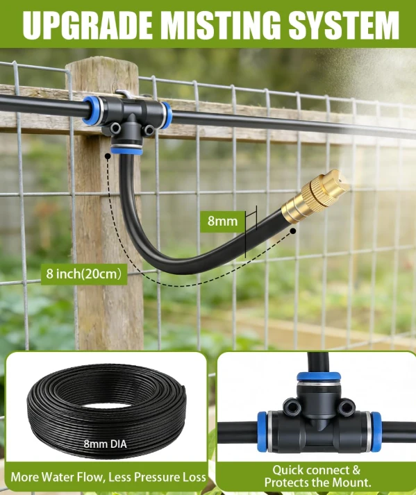 80ft Misting System for Plant Watering & Patio Cooling - photo 4