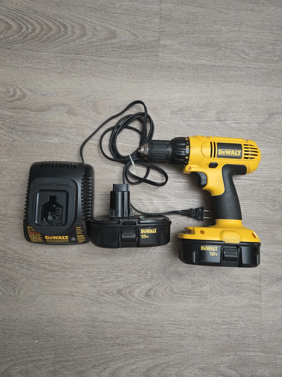 DeWalt 18V Cordless Drill with Charger and Battery