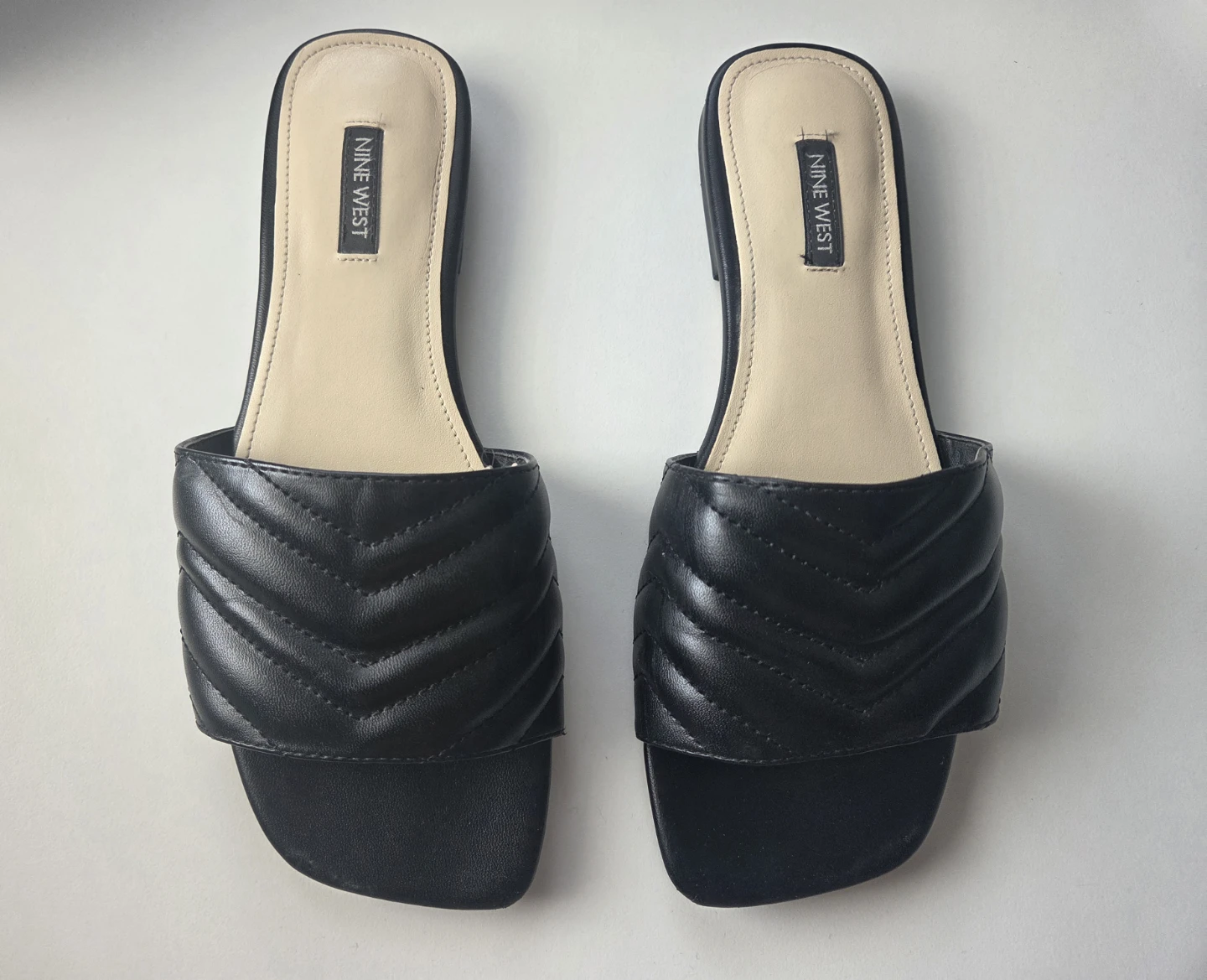Nine West Black Quilted Slide Sandals - photo 2
