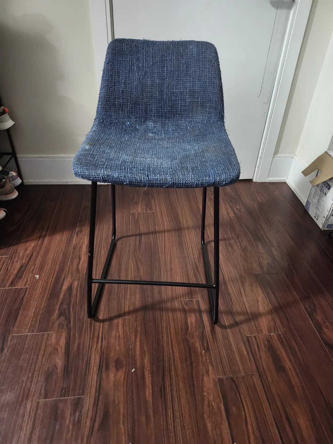 Blue Upholstered Bar Stool