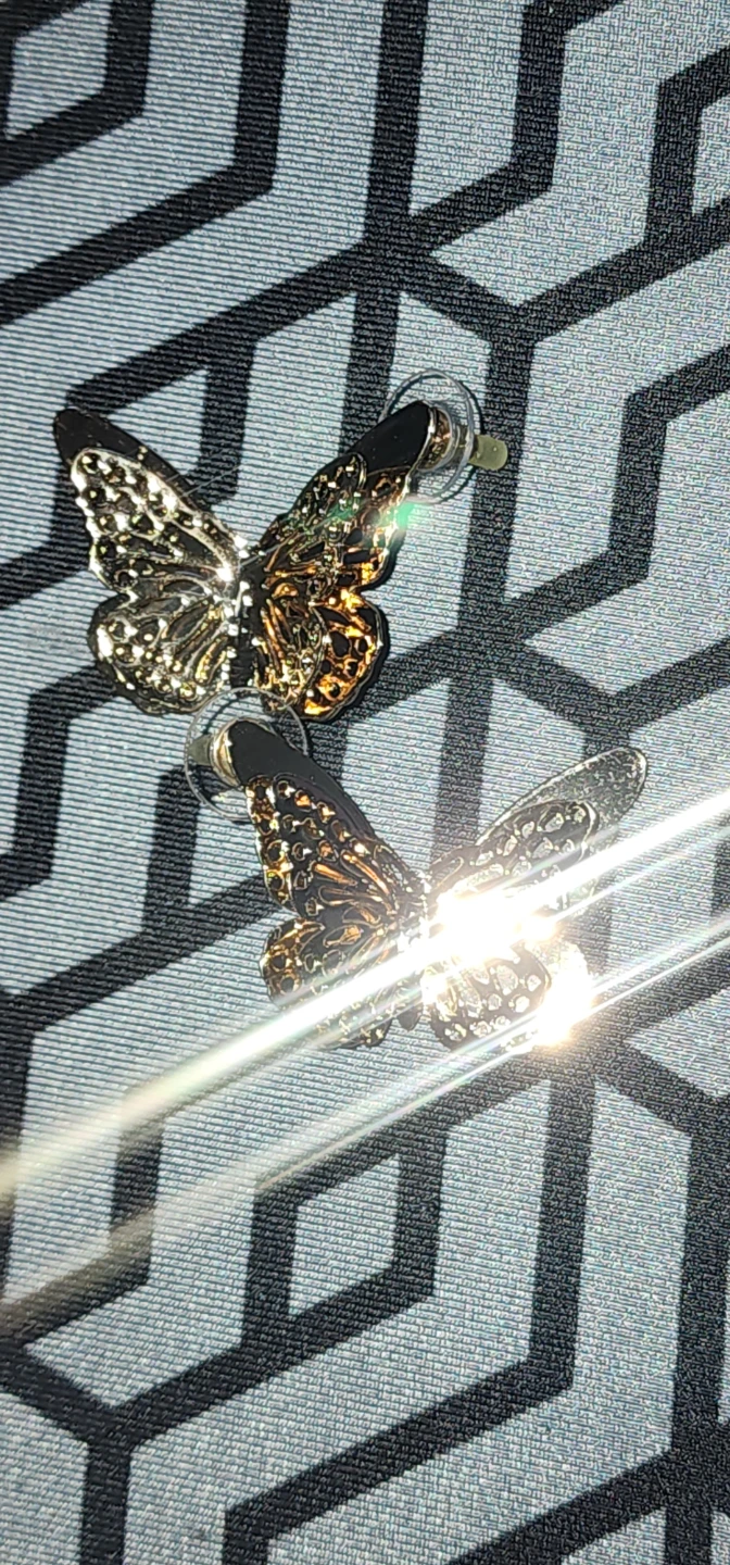Gold Butterfly Stud Earrings - photo 3
