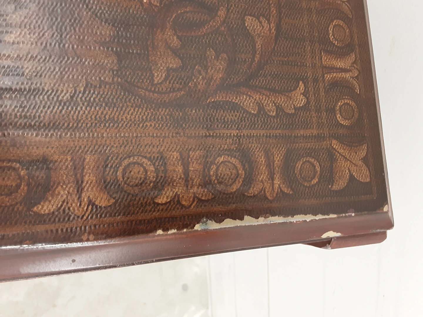 Antique Style Side Table with Ornate Faux Top - photo 4