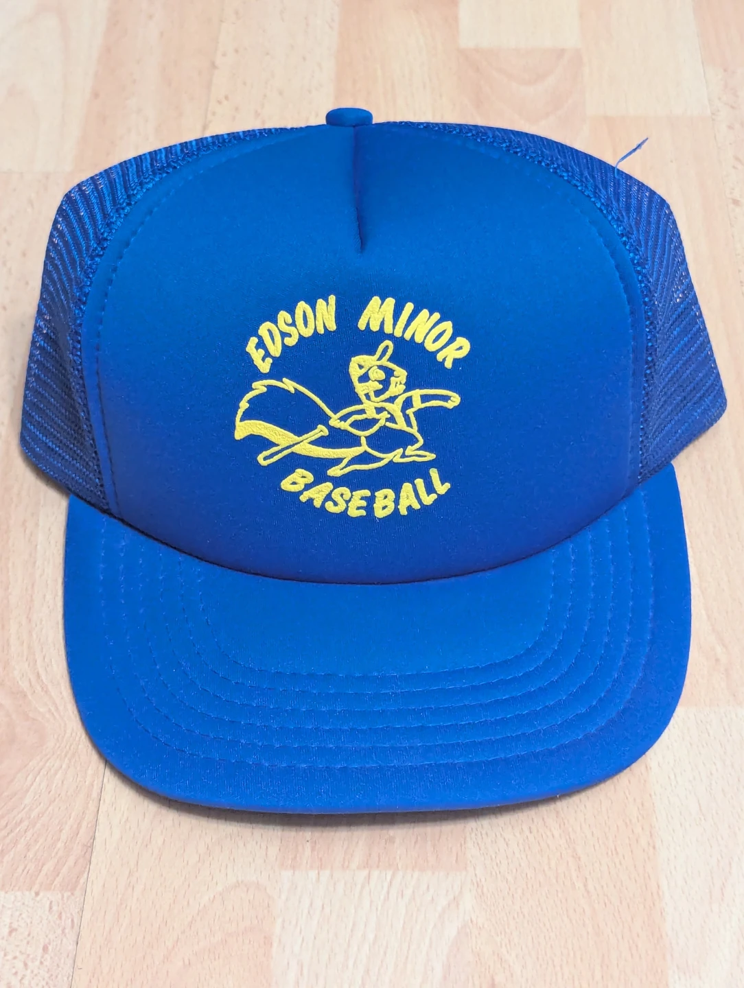 VINTAGE unworn EDSON MINOR BASEBALL mesh snapback trucker cap