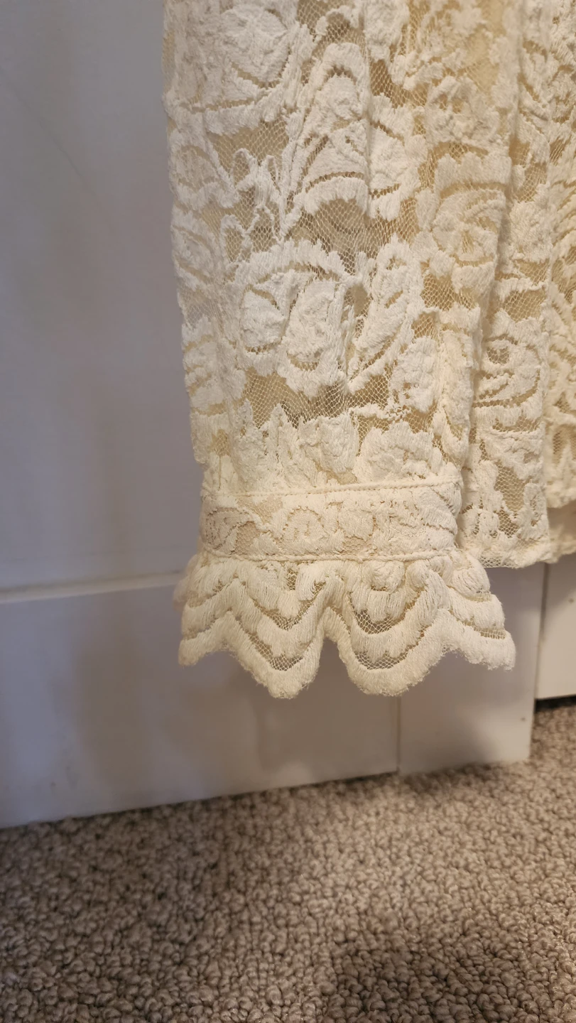 Cream Lace Button-Up Blouse - photo 3