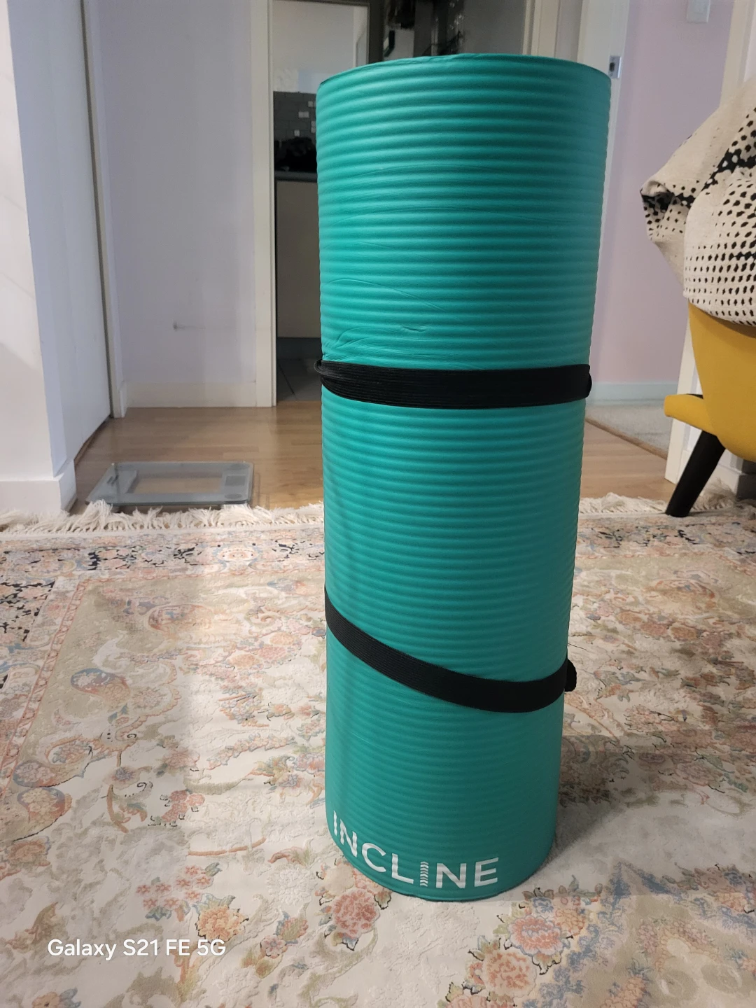 INCLINE Teal Yoga Mat with Straps
