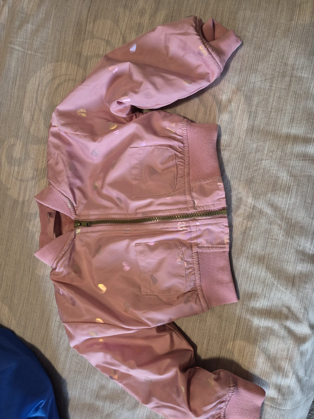 Pink Bomber Jacket with Hearts - Toddler Girl