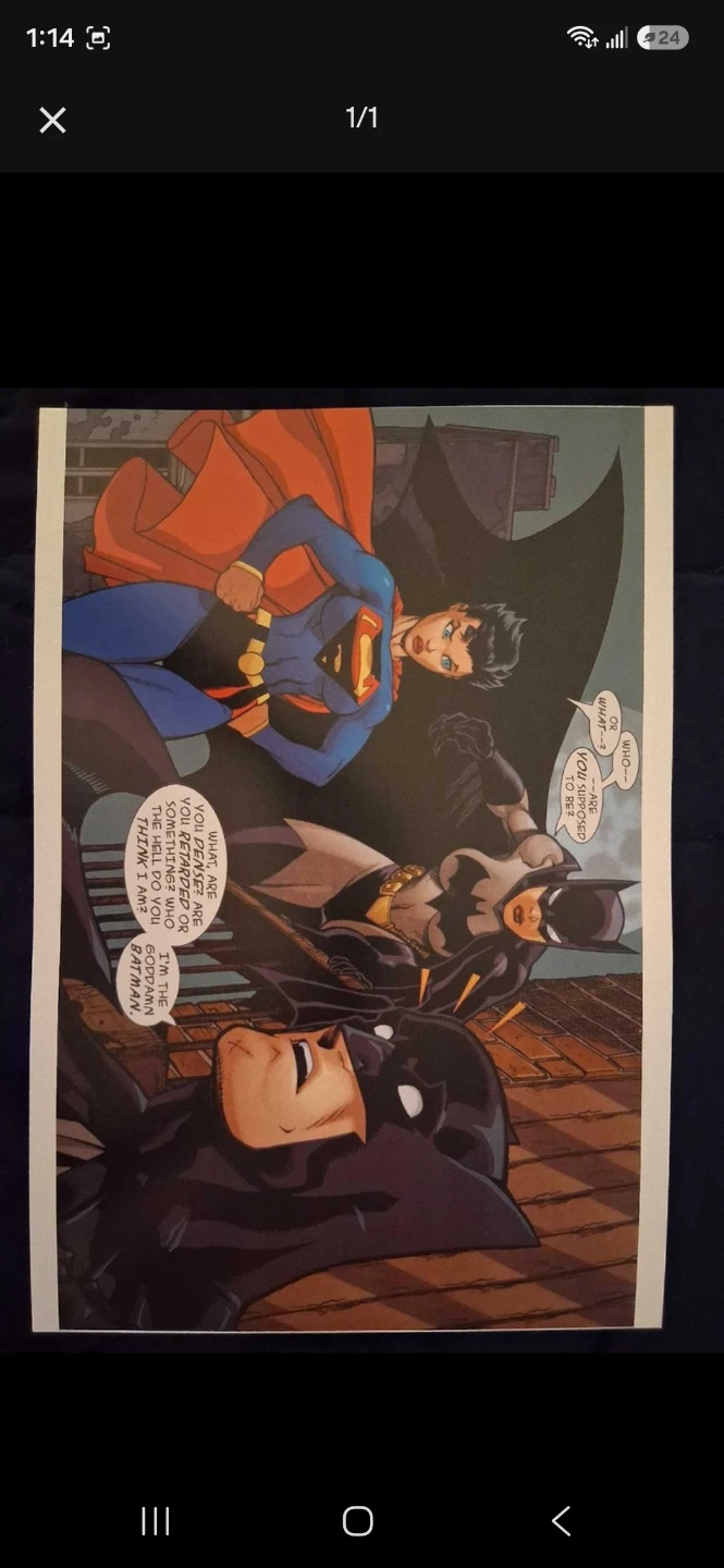 DC Comics, Batman, Batgirl, Supergirl Poster on cardstock.