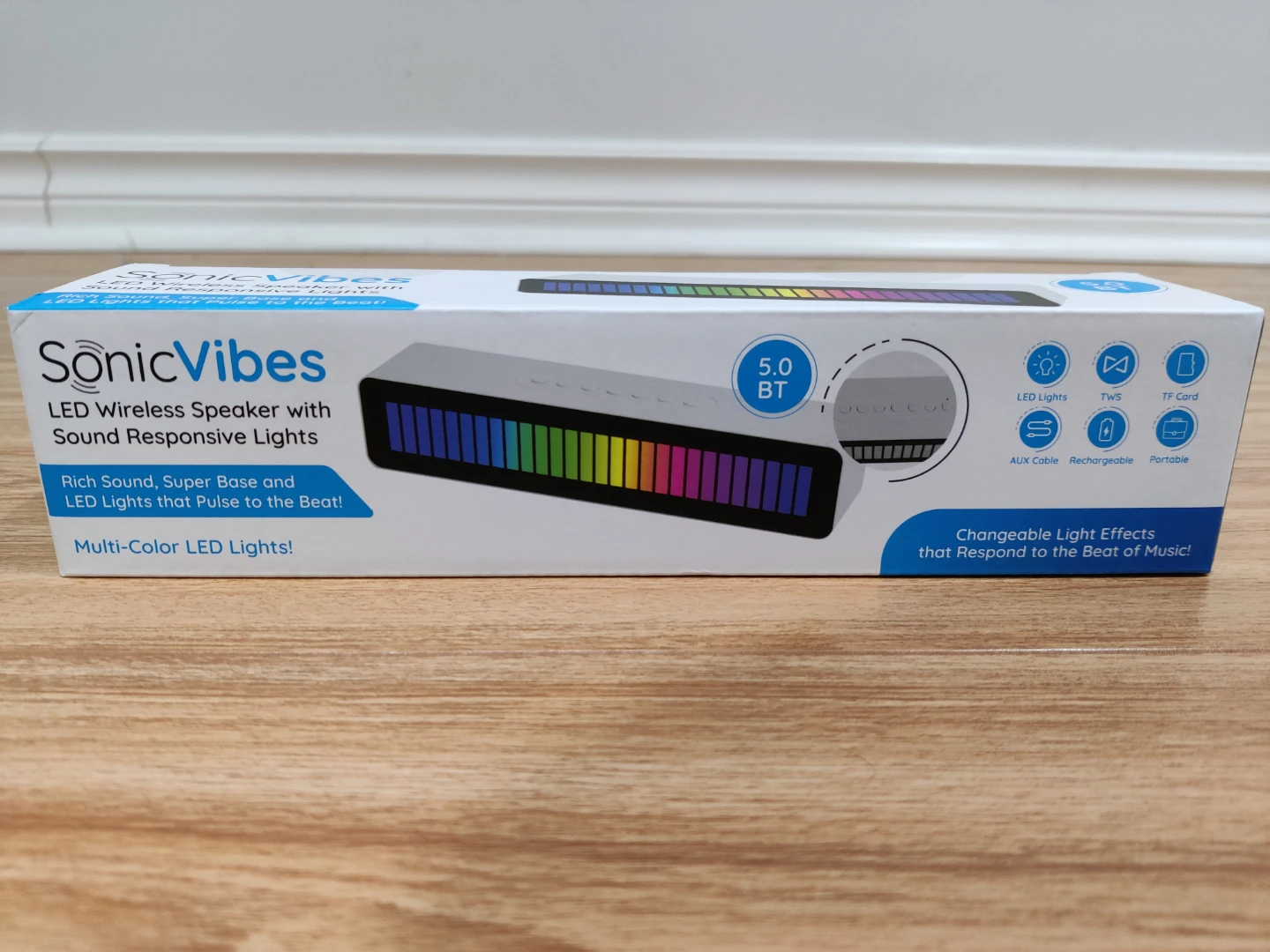 SonicVibes LED Wireless Speaker with Sound Responsive Lights