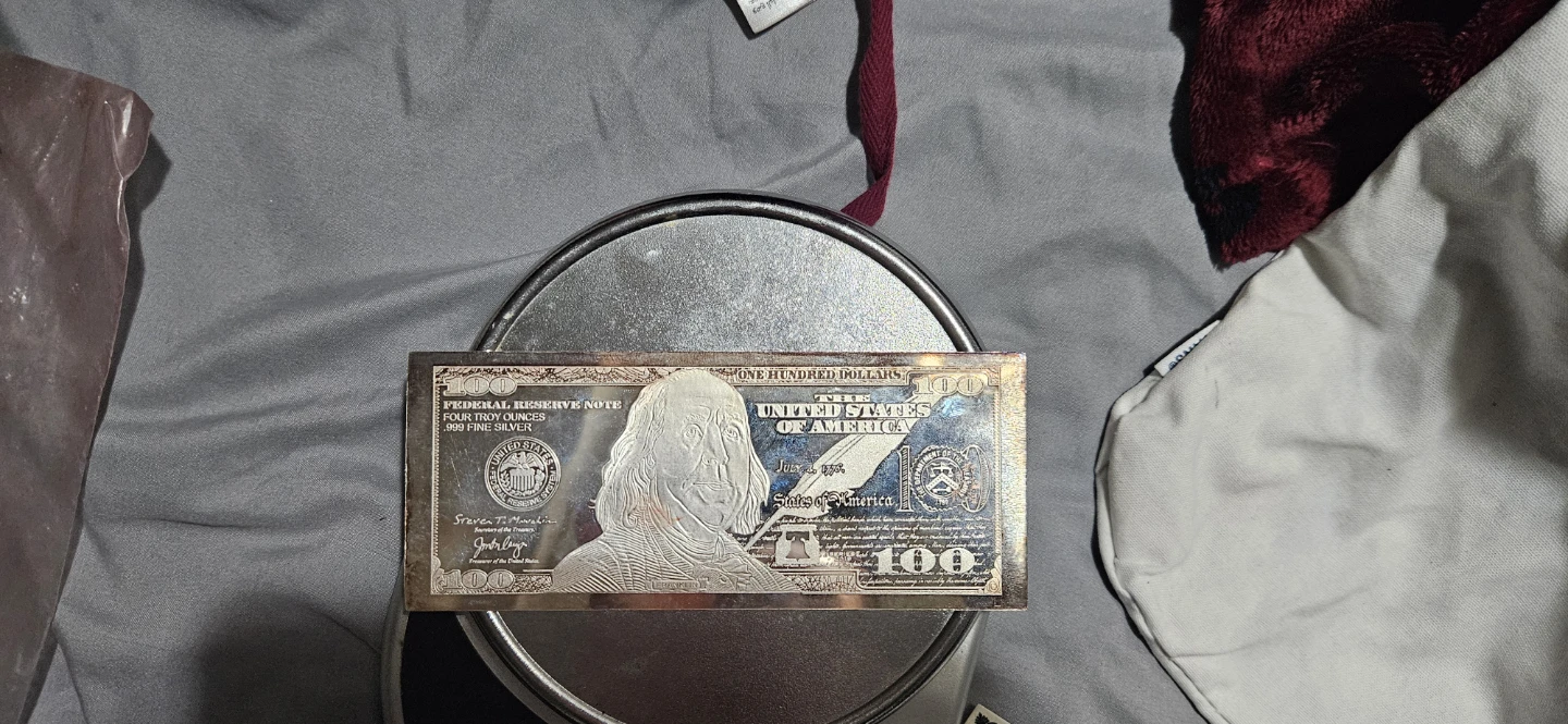 Colorized $100 Proof Note - Four Troy Ounces 999 Fine Silver - photo 2