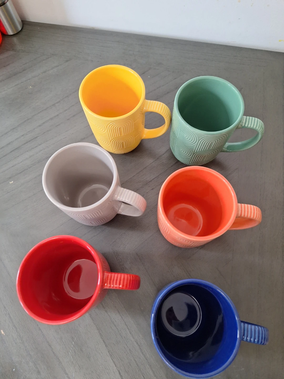 Set of 6 Coloured Ceramic Mugs - photo 2