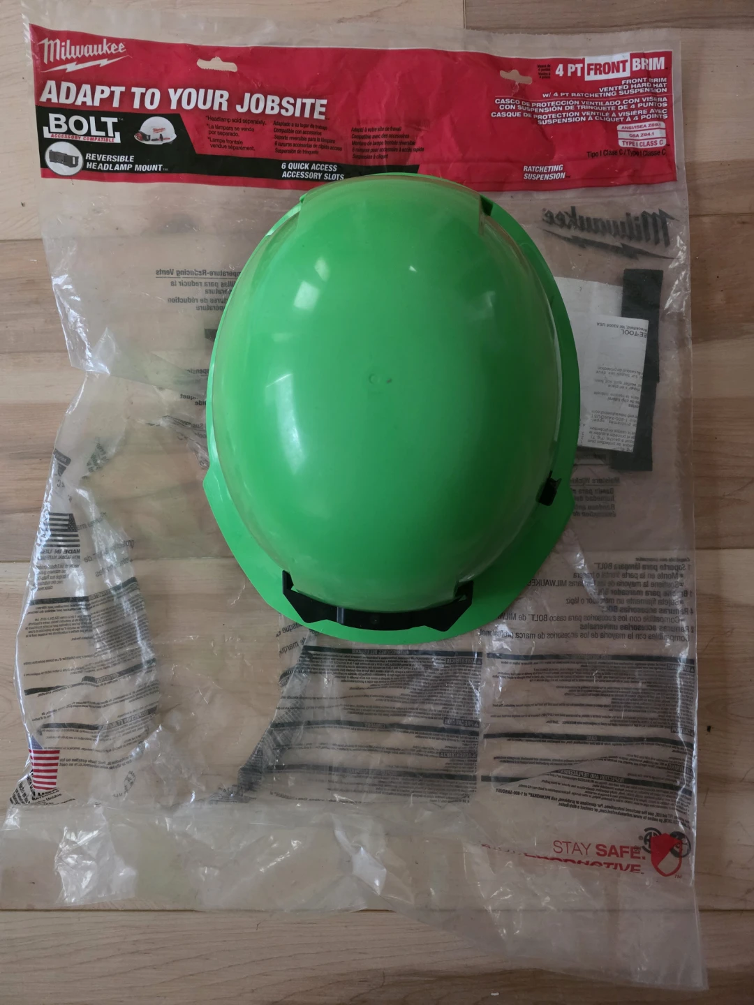 Milwaukee Green Front Brim Vented Hard Hat