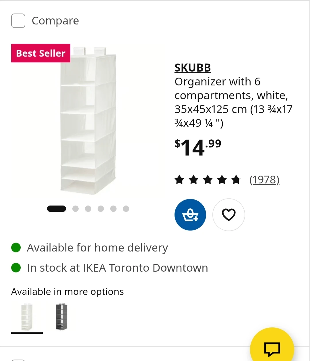 IKEA SKUBB 6-Compartment Organizer - photo 2