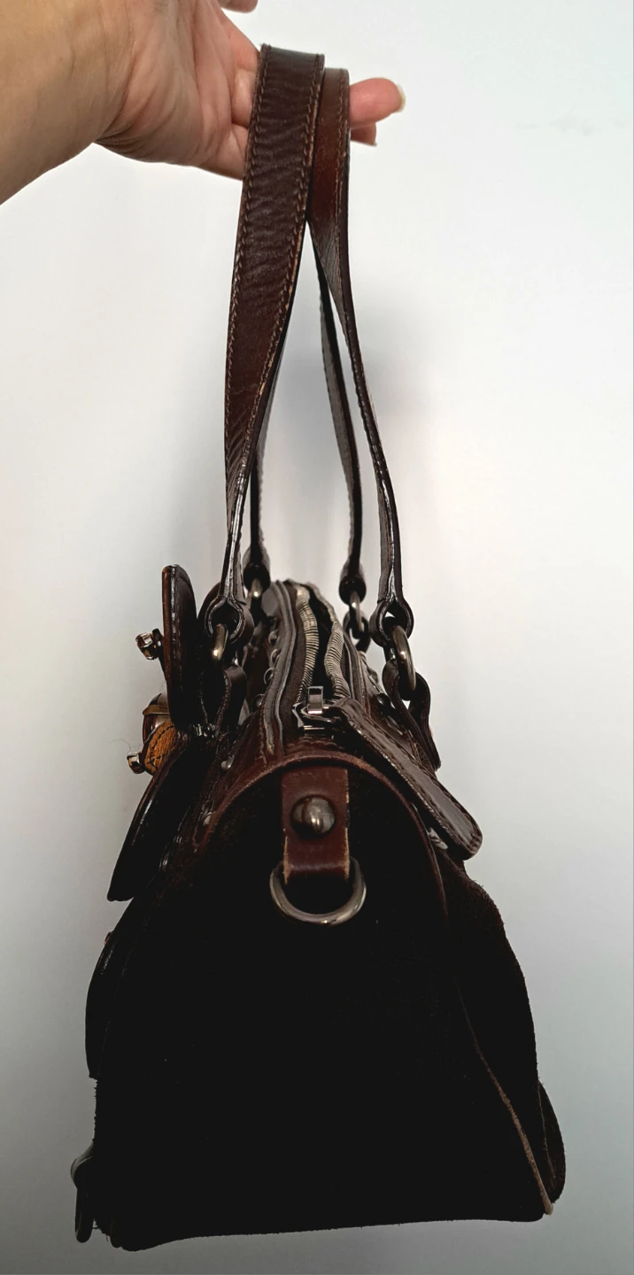 Miu Miu Suede and Leather Satchel with dust bag - photo 3