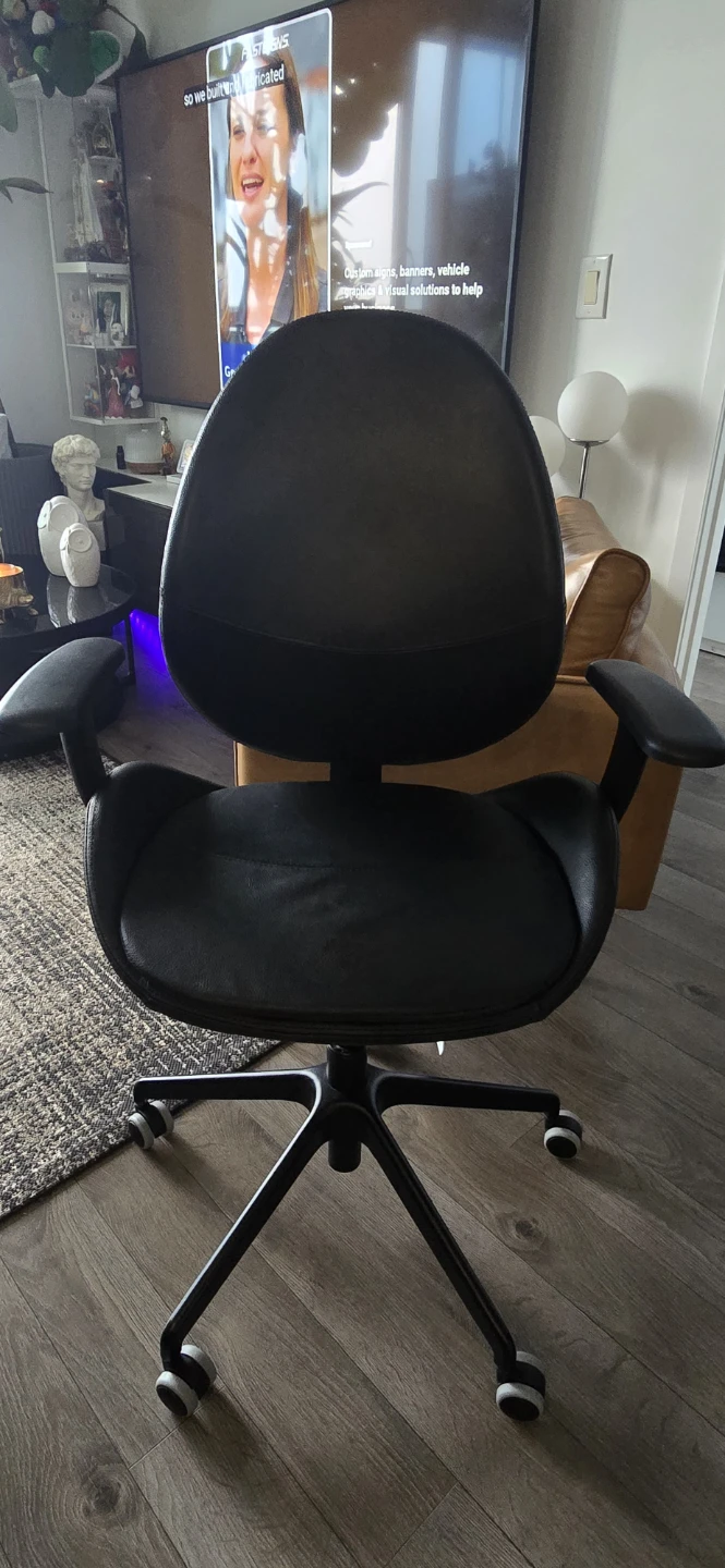 IKEA HATTEFJALL Office Chair in Black Leather
