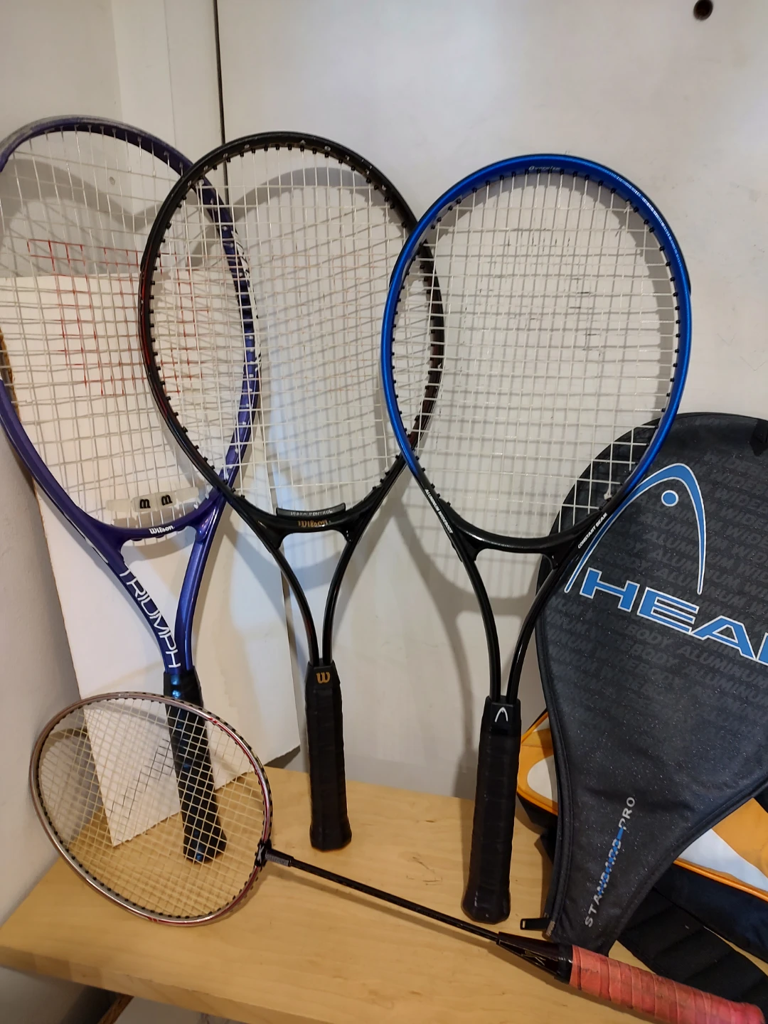 Two Wilson, one Head tennis racquets, Slazenger badminton Racket - photo 2