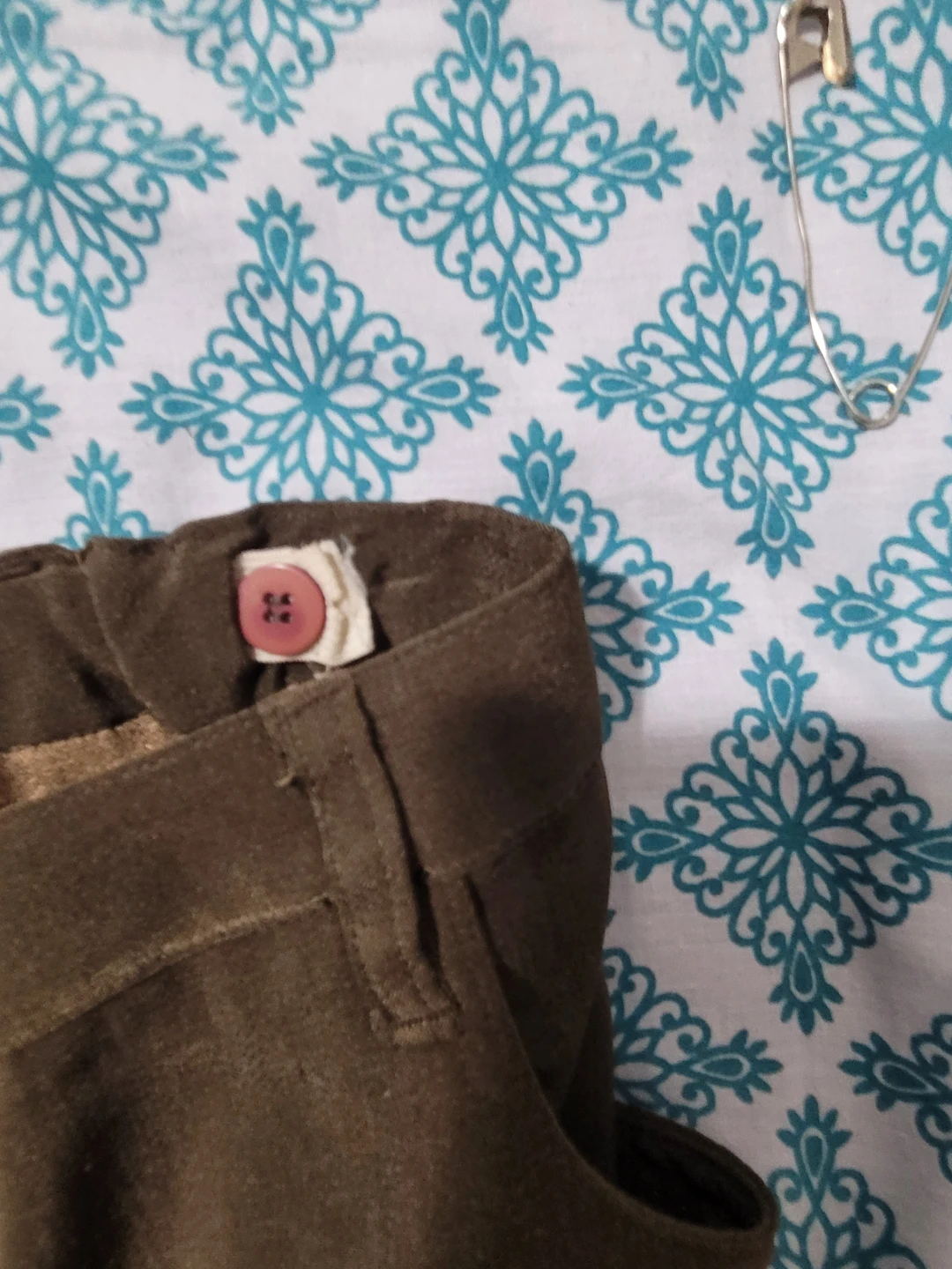 Brown Flare Pants with Circle Design - photo 2