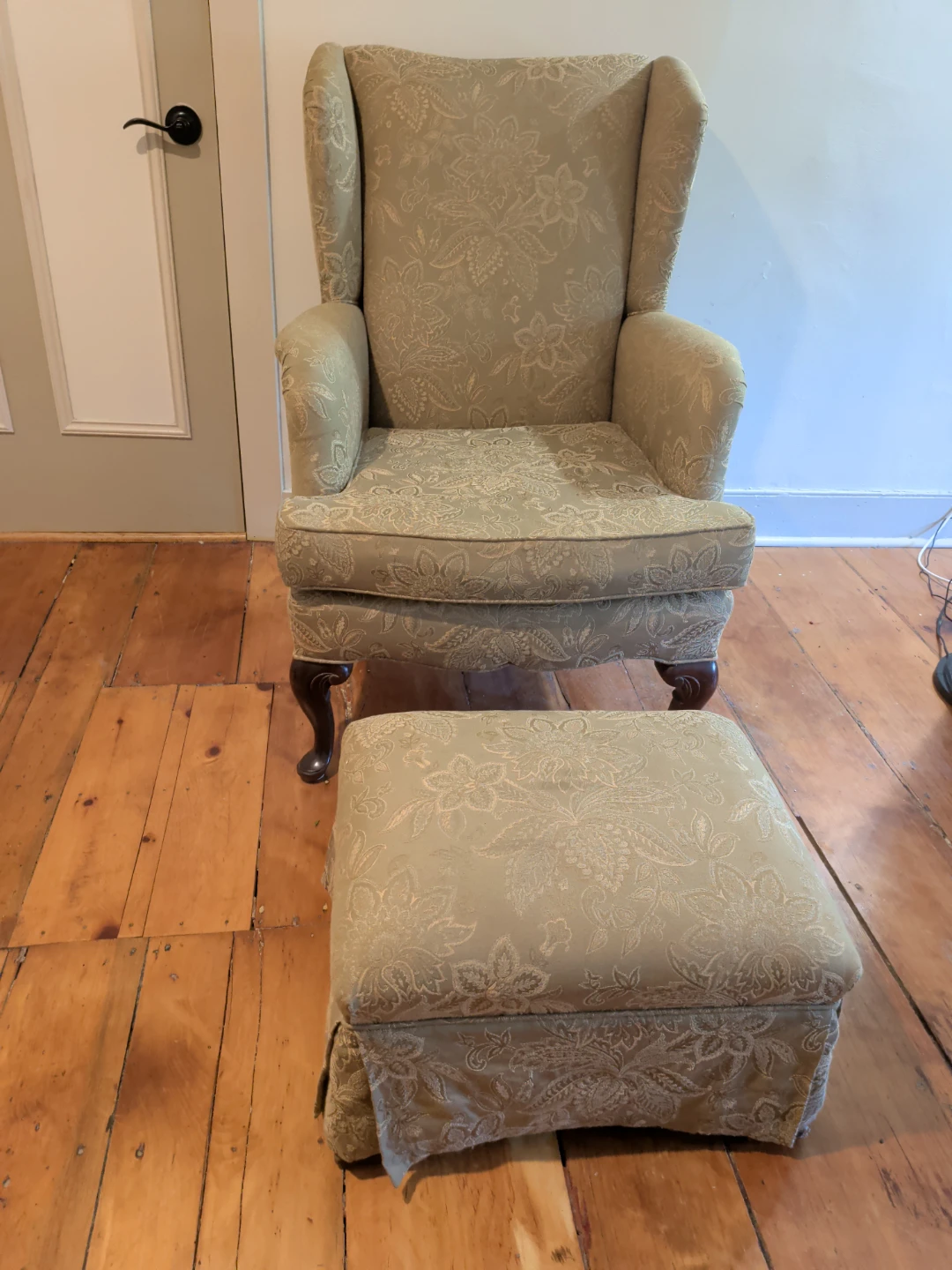 Wingback Chair and Ottoman Set