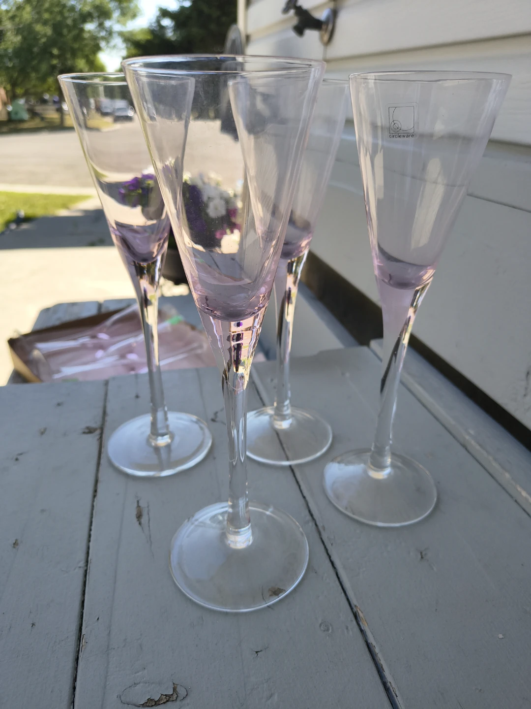 Circleware Pink Tint Champagne Flutes (Set of 4)