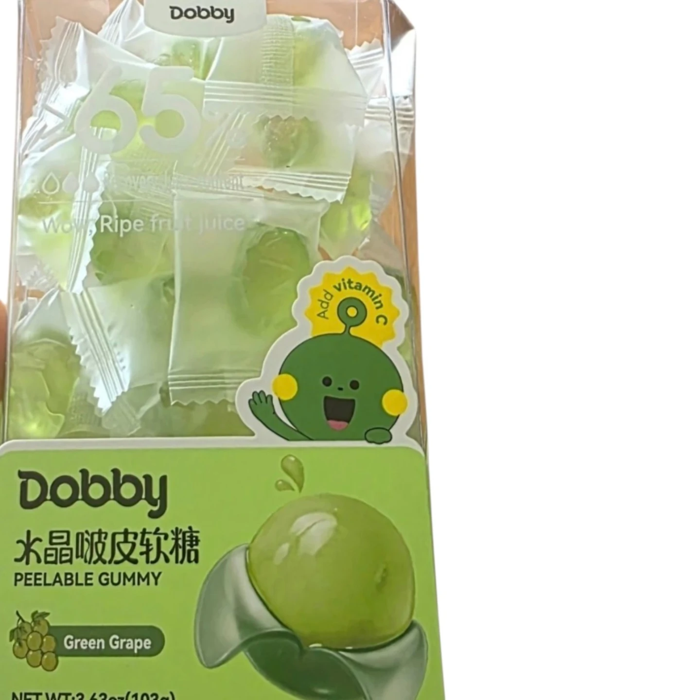 Dobby Peelable Gummy Candy - Green Grape