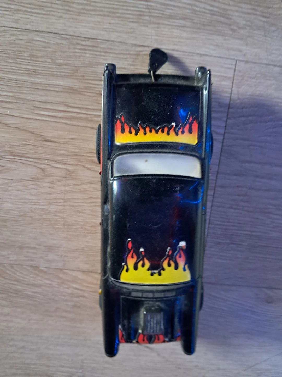 Black Toy Car with Flames