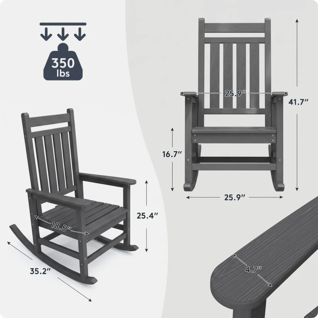 Grey Rocking Chair - photo 3