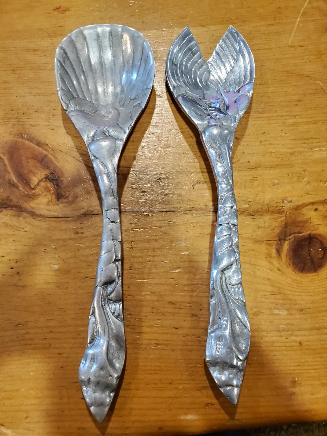 Vintage Ornate Salad Servers