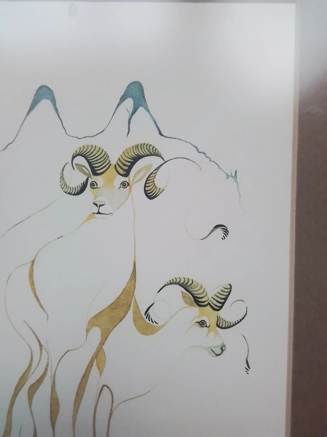 Rare Vintage Eddy Cobiness "Dall Sheep" Hand-Pulled Serigraph - photo 3