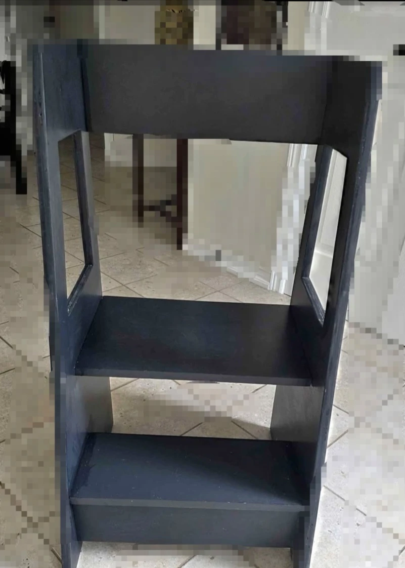 Black Wooden kids Step Stool
