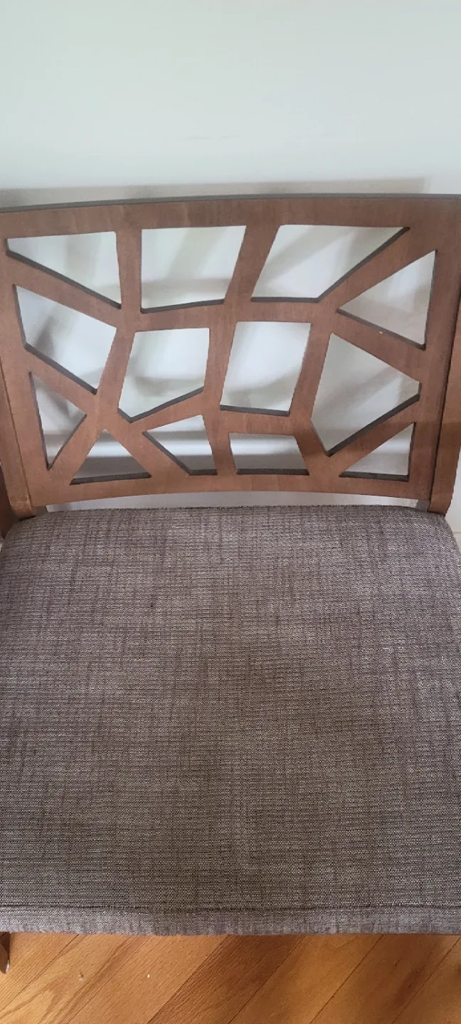 Wooden accent chair with upholstered seat - photo 2