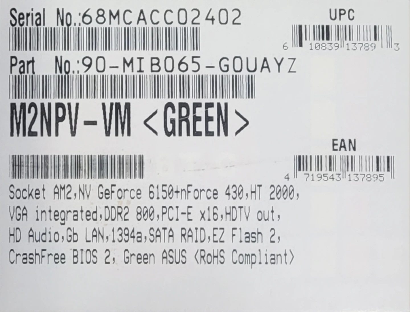 ASUS M2NPV-VM Motherboard - photo 2