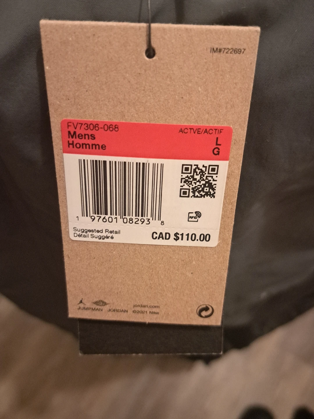 Mens Jordan pants bnwt Grey size large - photo 2