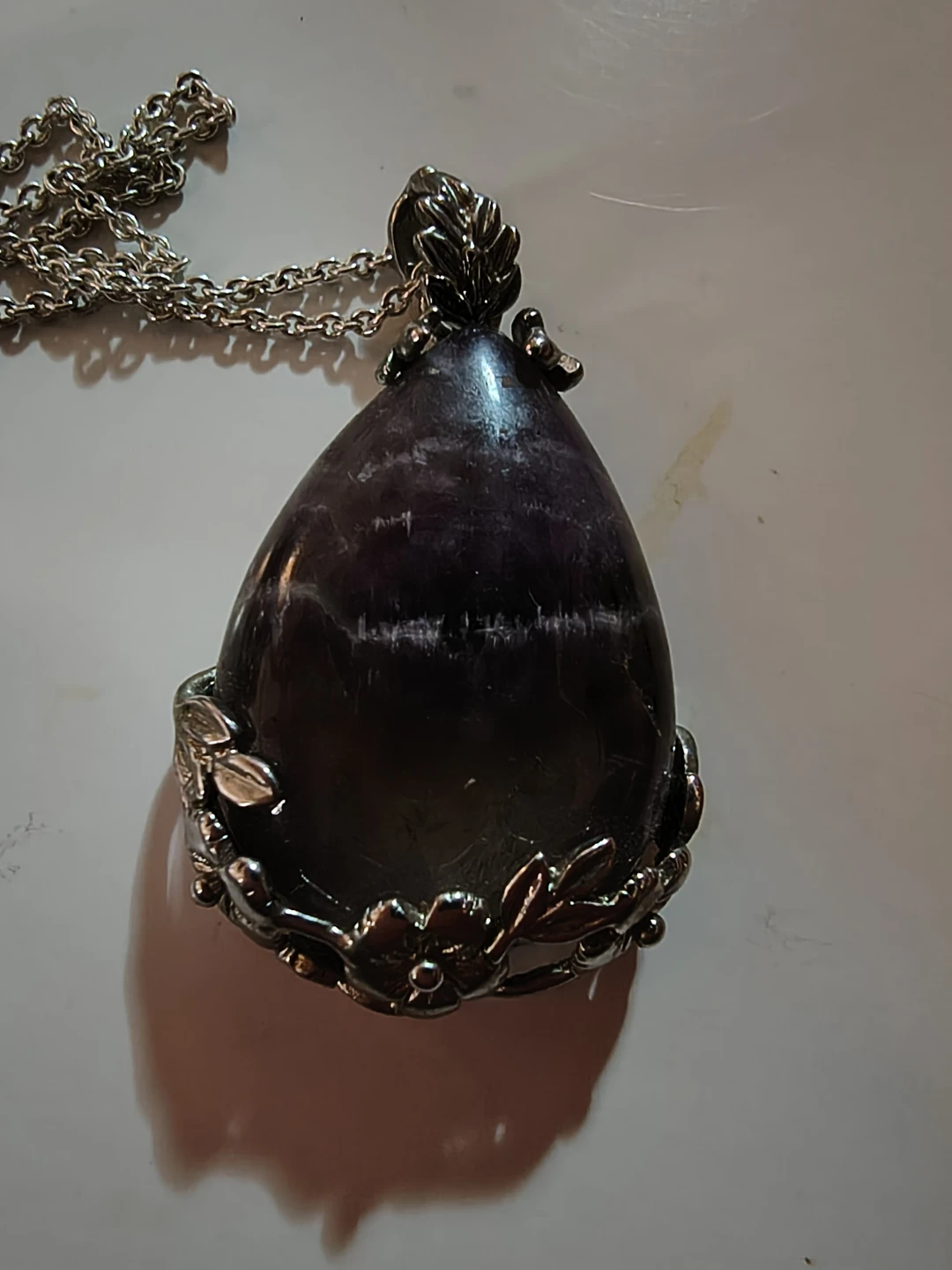 Amethyst Rose Pendant Necklace