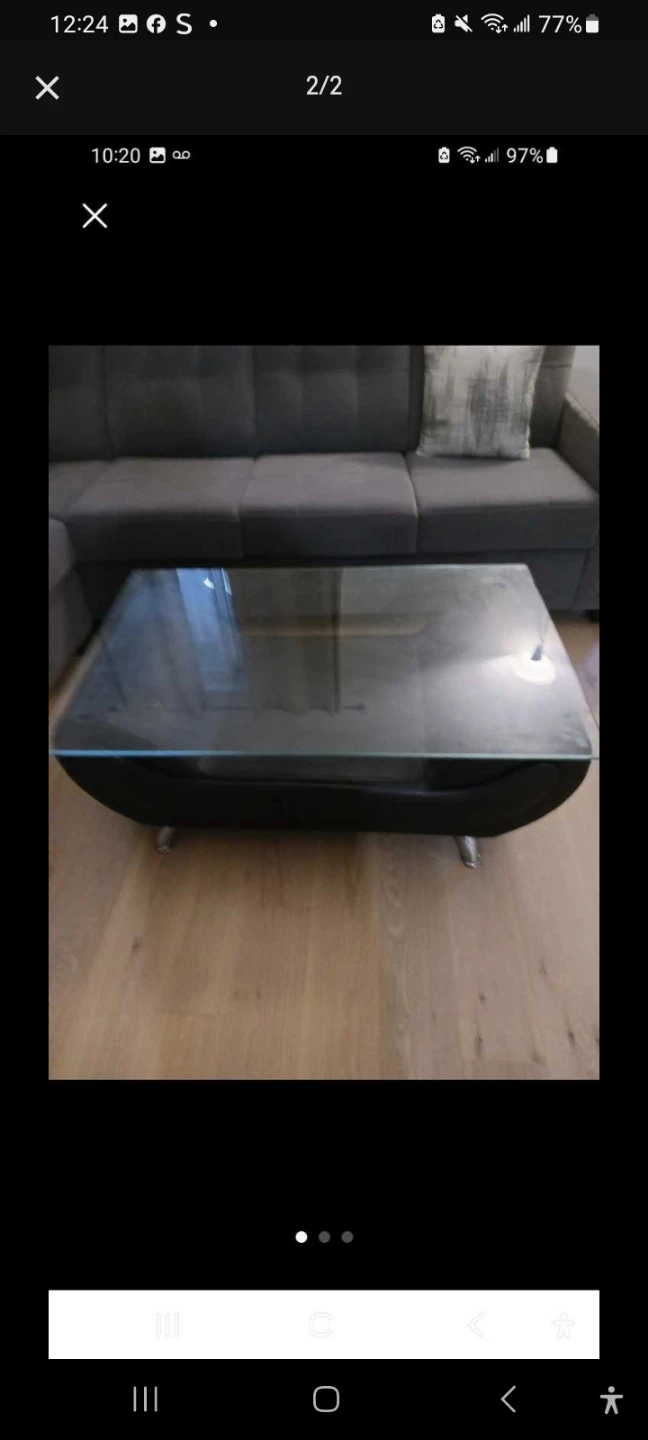 Glass top coffee table