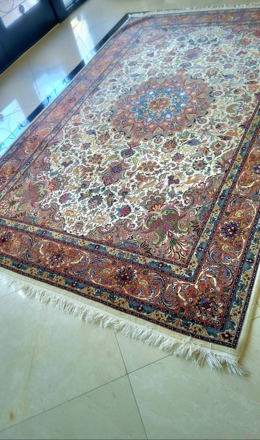 Persian Silk wooven wrapped hand knotted vegetable dye