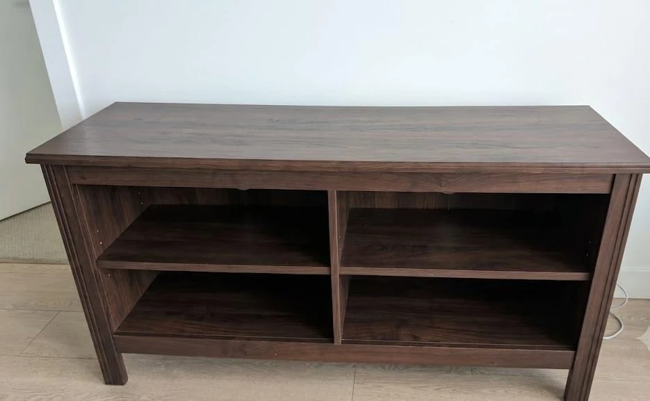 Dark Brown Media Console / TV Stand with Shelves