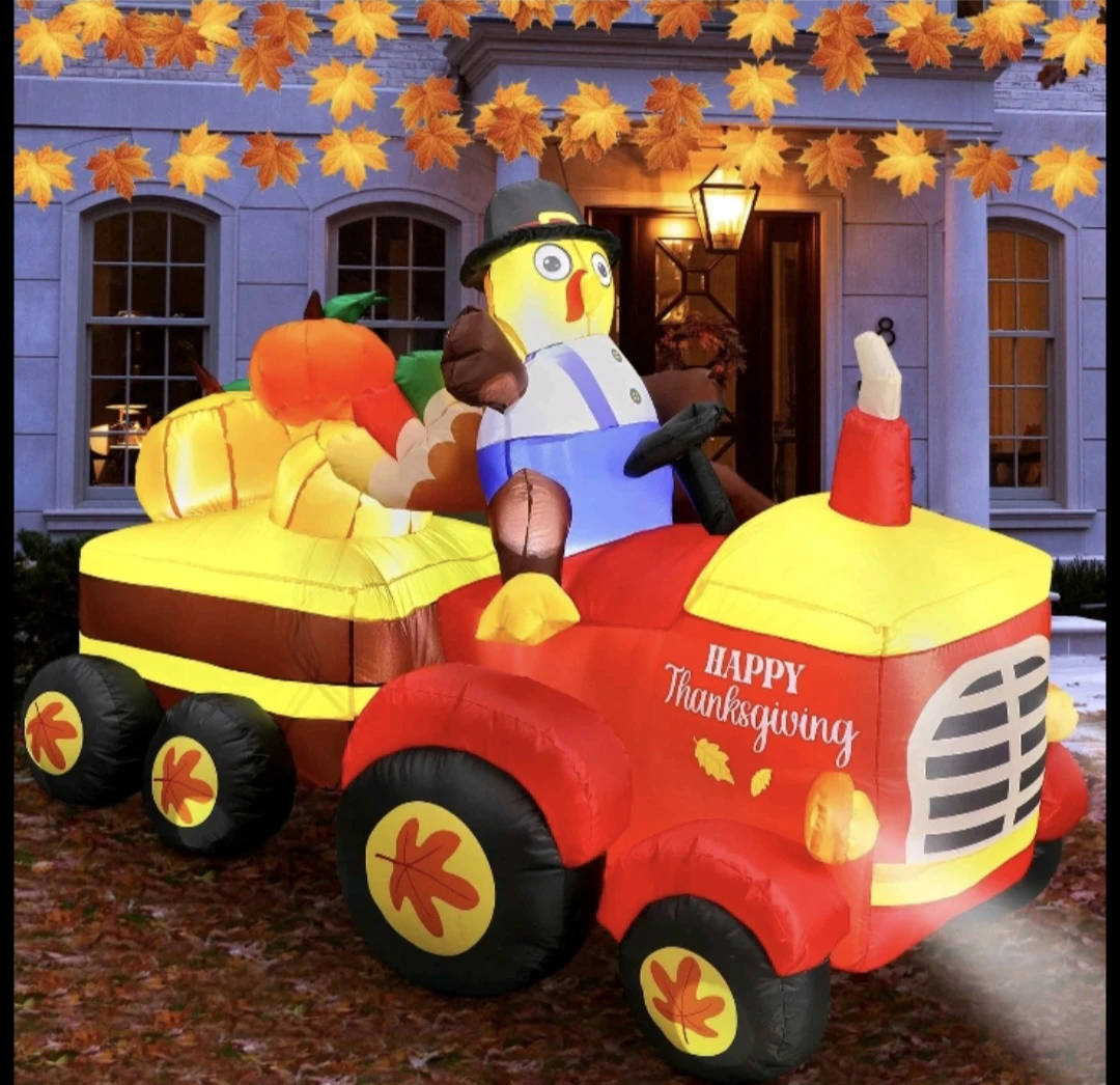 New Inflatable Thanksgiving Turkey Tractor Yard  decoration