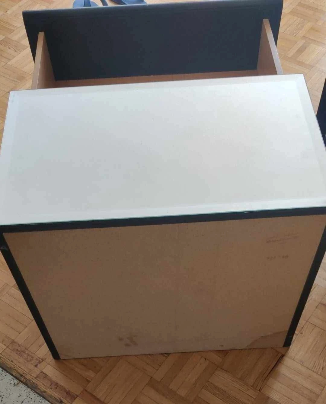 IKEA Wooden 2-Drawer Side Table / Nightstand with Glass Top - photo 5