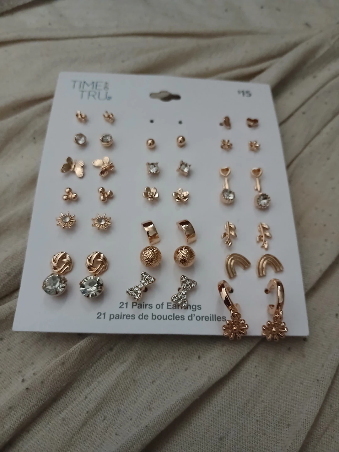 Time and Tru 20 Pairs Of Earrings Set Rose Gold - photo 2