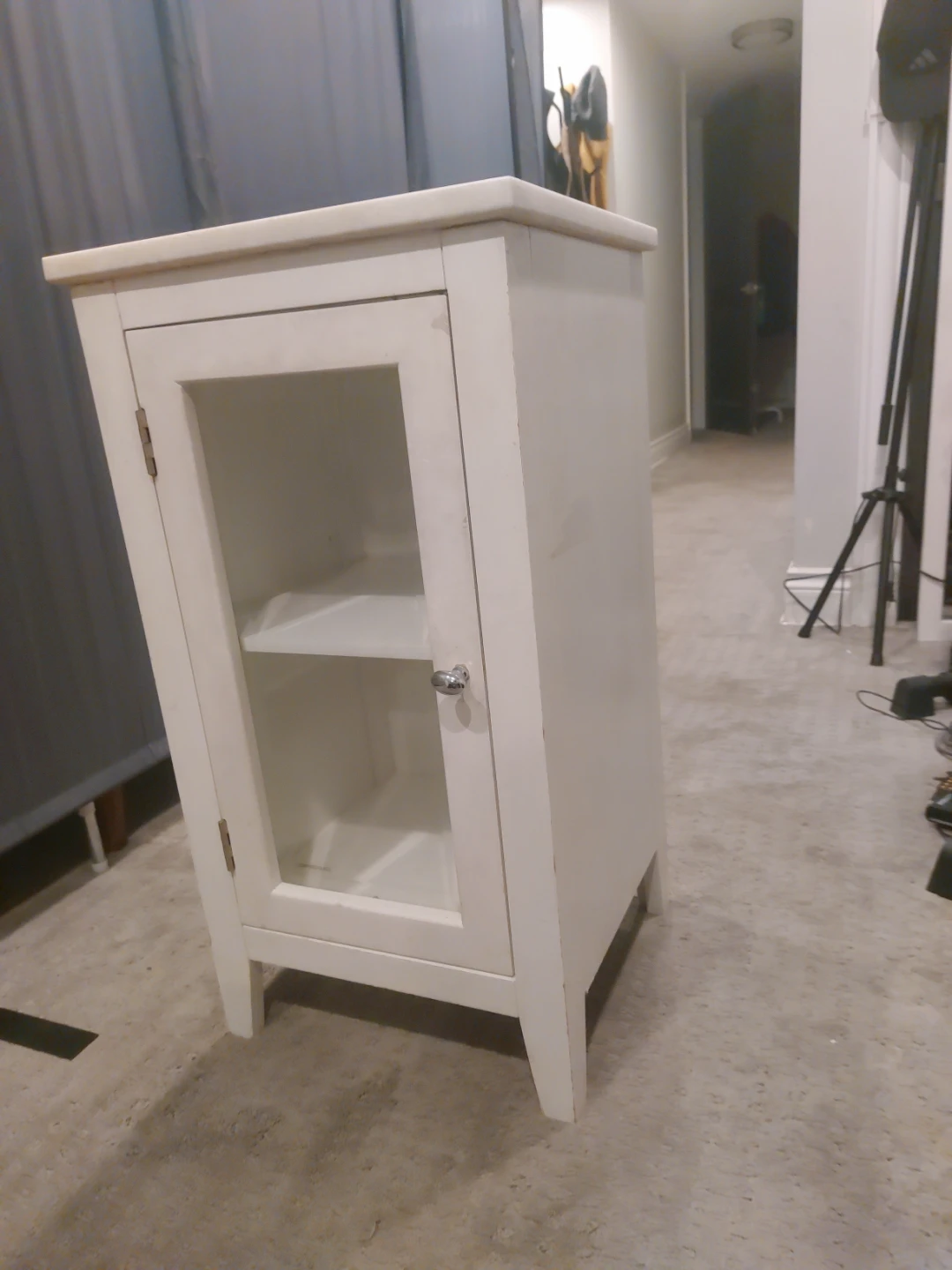 White Cabinet with Glass Door - photo 2